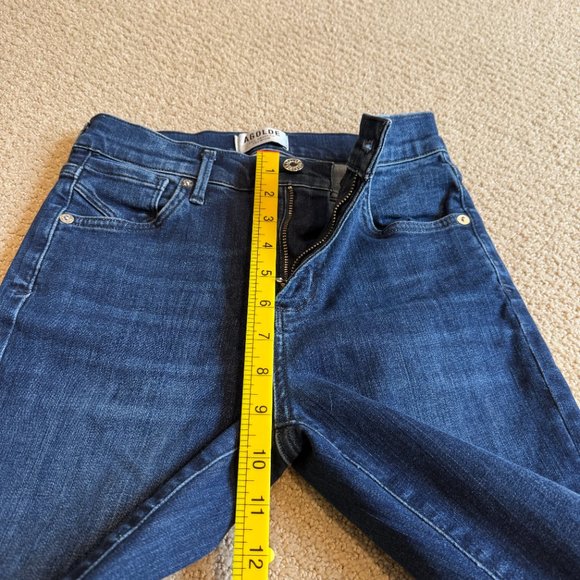 Agolde Sophie High Rise Skinny Crop Stretch in Honor Dark Wash Size 25 #A018-835 - Picture 11 of 15